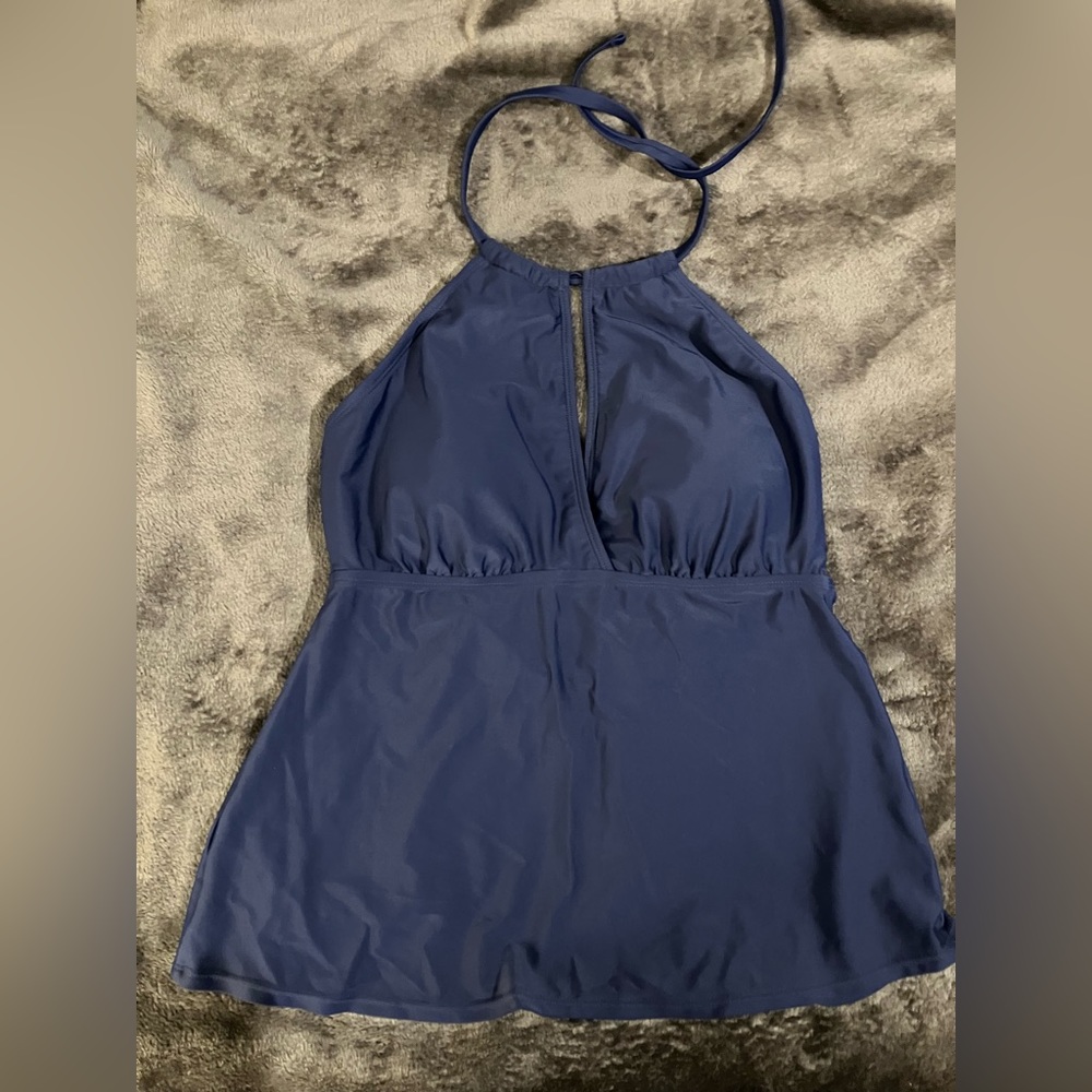 Navy Blue Halter Tankini